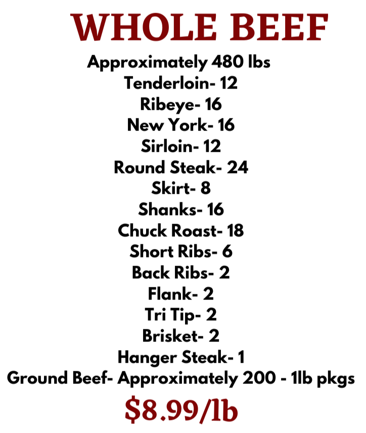 Whole Beef - per lb. – Artesian Ranch